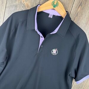 UNRL Barstool Sports Golf Polo Shirt Cocktail Logo Mens XL Black Purple